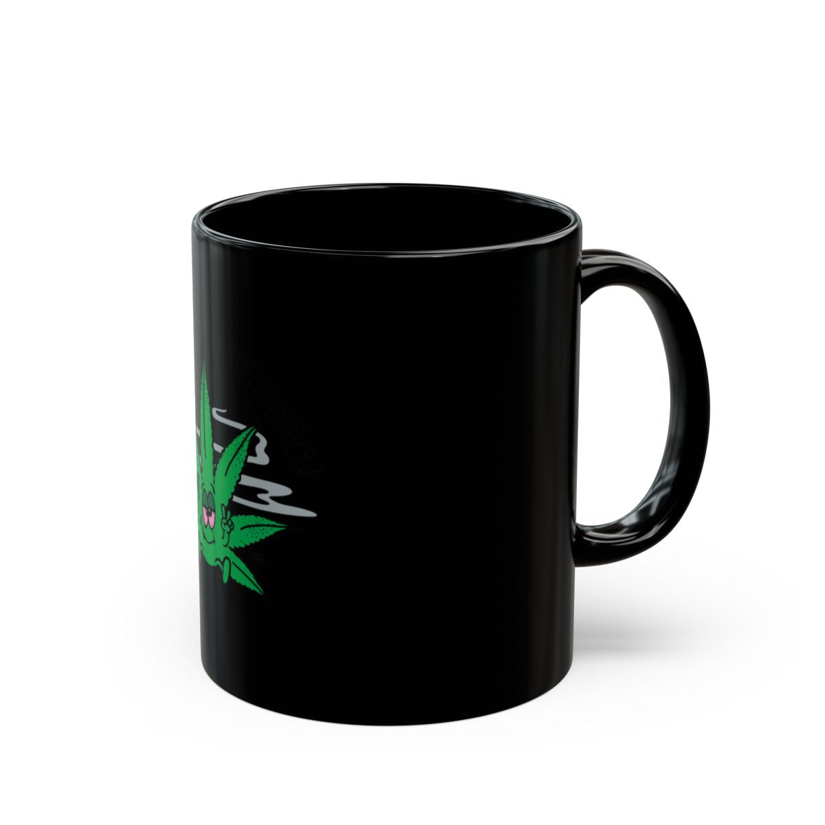 Weed Smoking Leaf Design Black Mug for Coffee Lovers