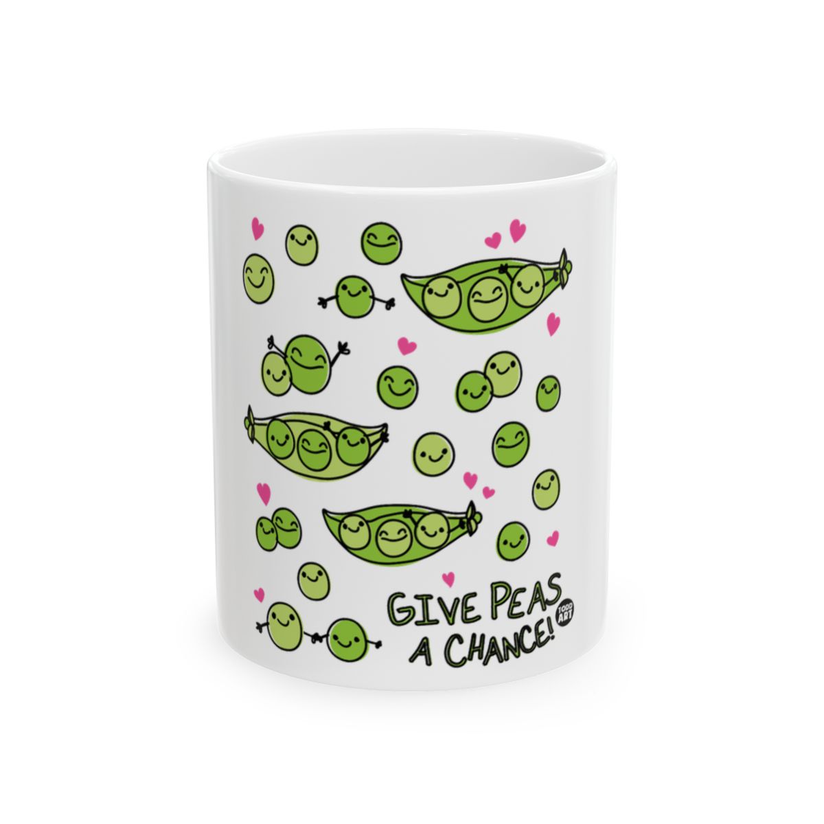 Give Peas A Chance Smiling Peas Design Poetry Mug