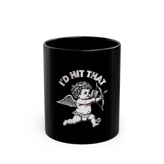 I'd Hit That Cupid Design on Black Coffee Mug