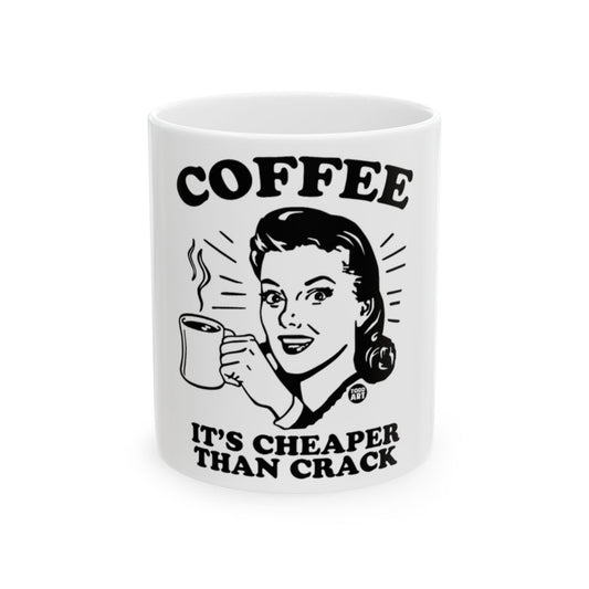 Coffee It's Cheaper Than Crack Beer Mug