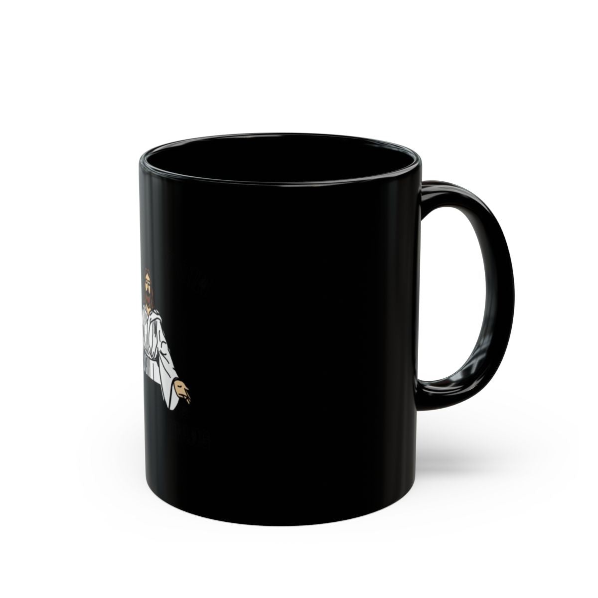Unique Black Mug Featuring Stylish Character Design