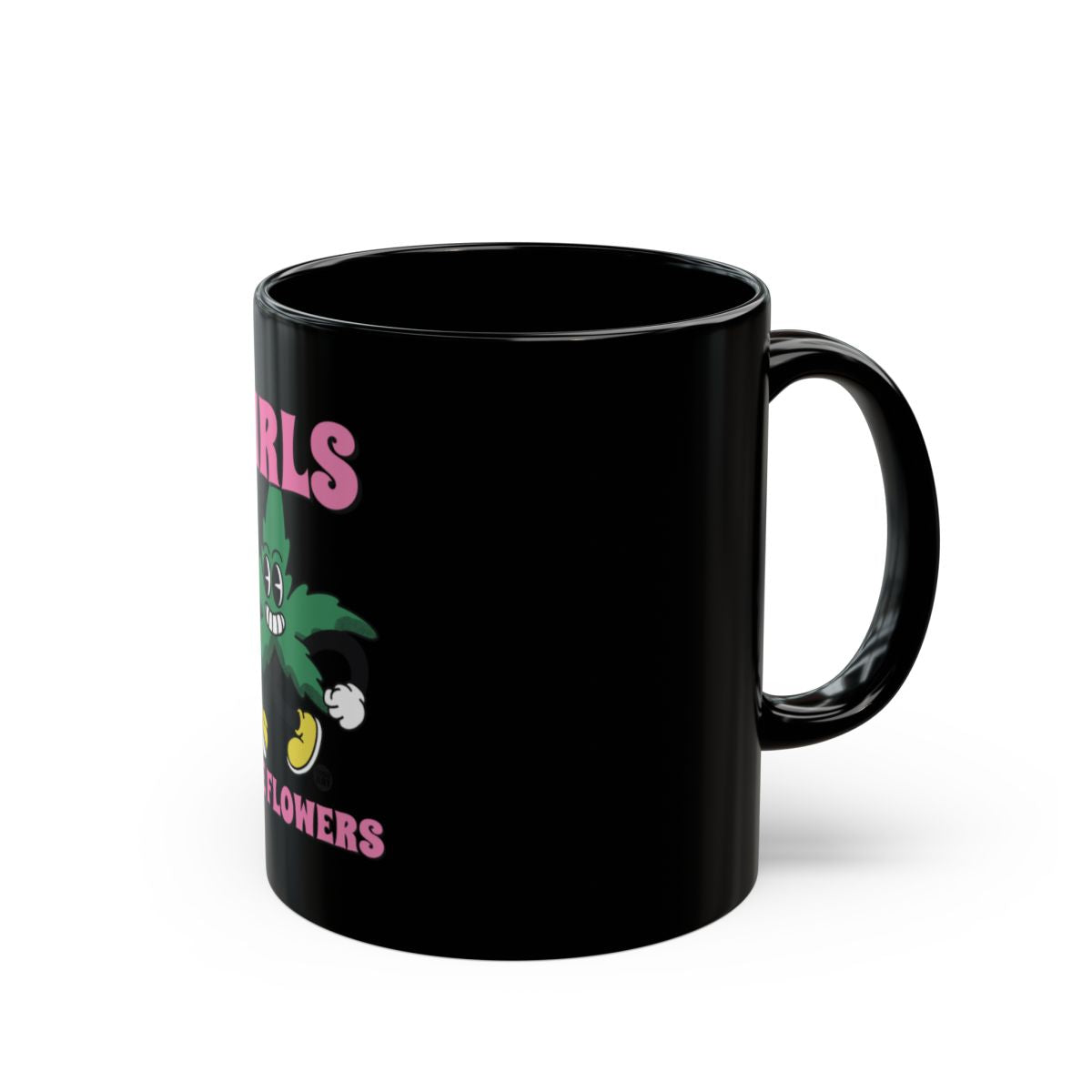 Fun Black Mug with Cool Graphic and Text Design