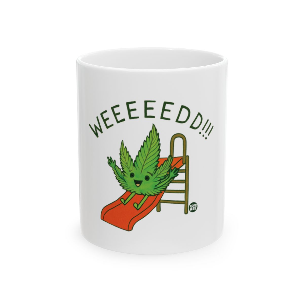 Funny Cartoon Weed Sliding Mug for Fun Coffee Moments