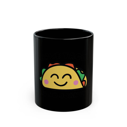 Happy Taco Face Black Mug for Fun Drinking