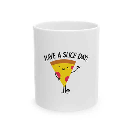 Have A Slice Day with Happy Pizza Illustration Mug