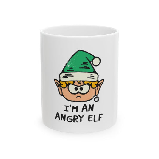 Fun I'm an Angry Elf Graphic Mug for Holiday Cheers
