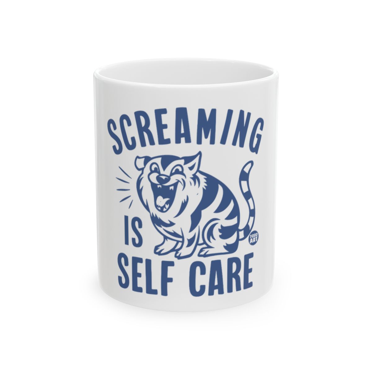 Screaming Is Self Care Cute Cat Design Mug
