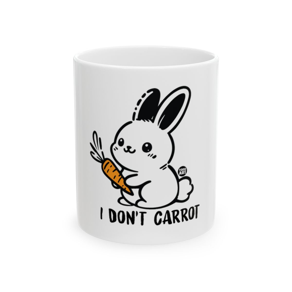 Cute Bunny I Don't Carrot Printed Mug