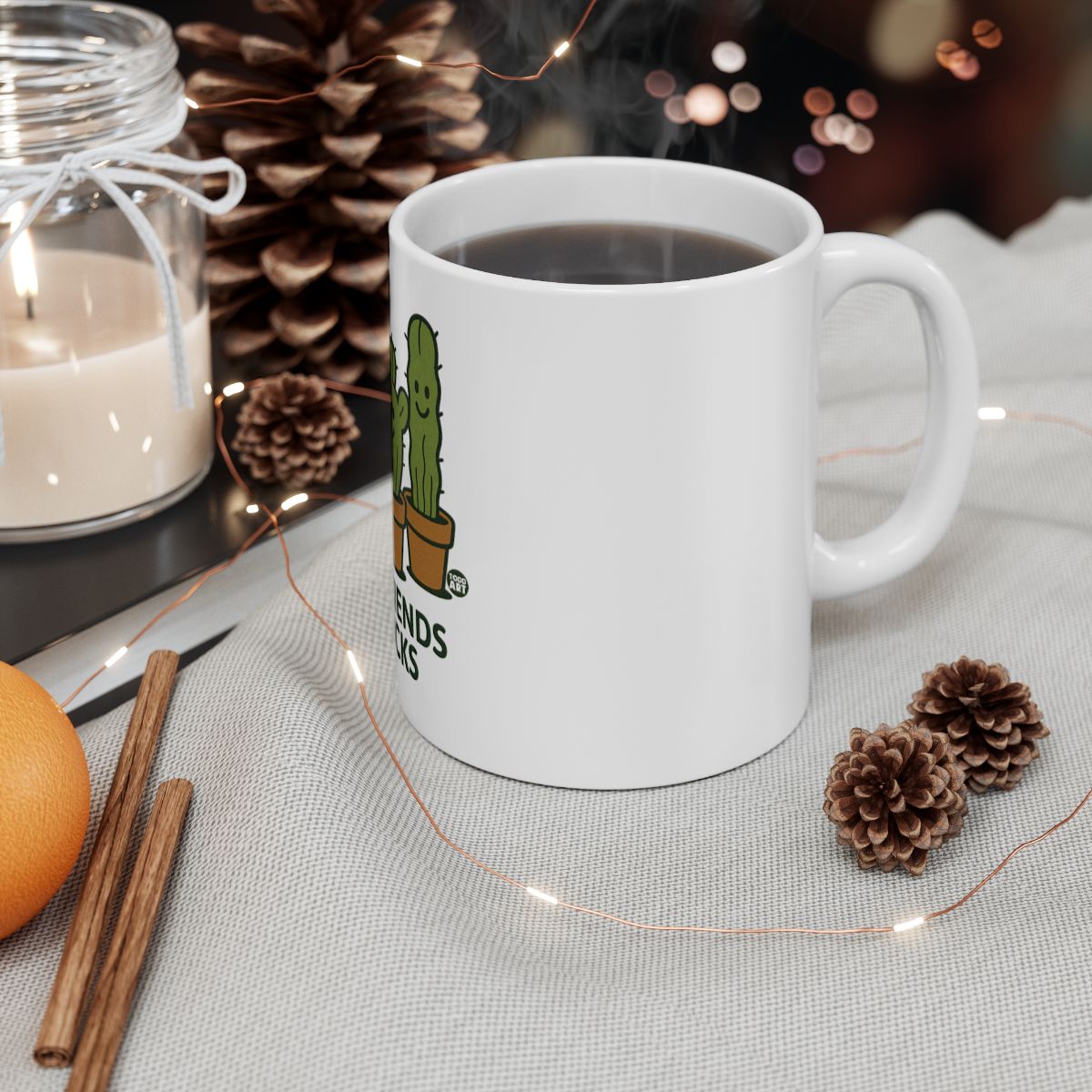 Festive Mug with Cactus Print Cozy Coffee Cup Product