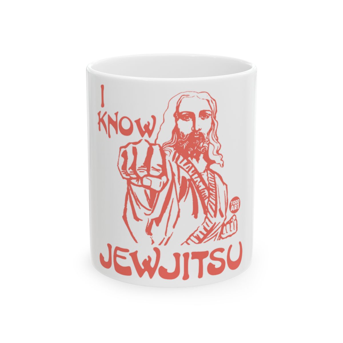 I Know Jewjitsu White Ceramic Mug Product