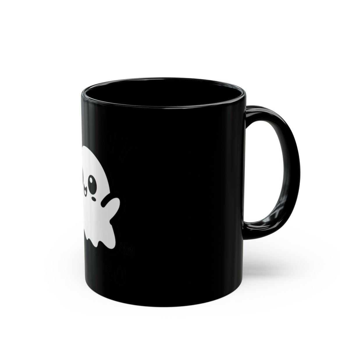 Cute Ghost Design Black Mug for Coffee Lovers