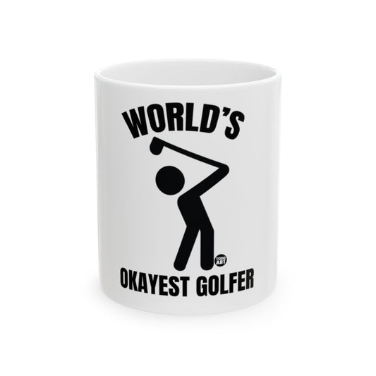 World's Okayest Golfer White Ceramic Mug