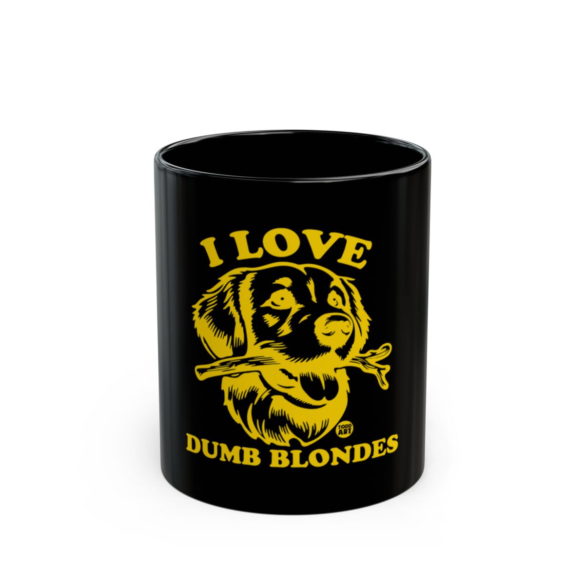 I Love Dumb Blondes Dog Print Coffee Mug Gift