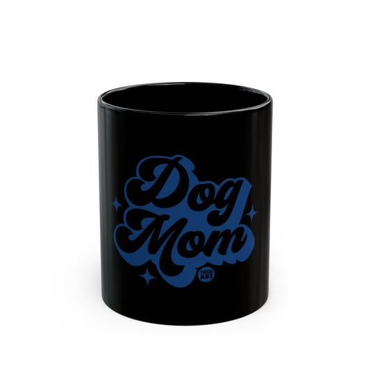 Dog Mom Mug with Artistic Blue Lettering Design