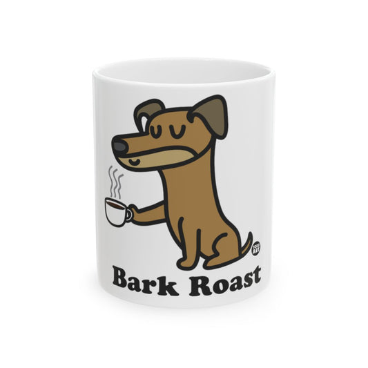Sleepy Dog Holding Coffee With Bark Roast Mug