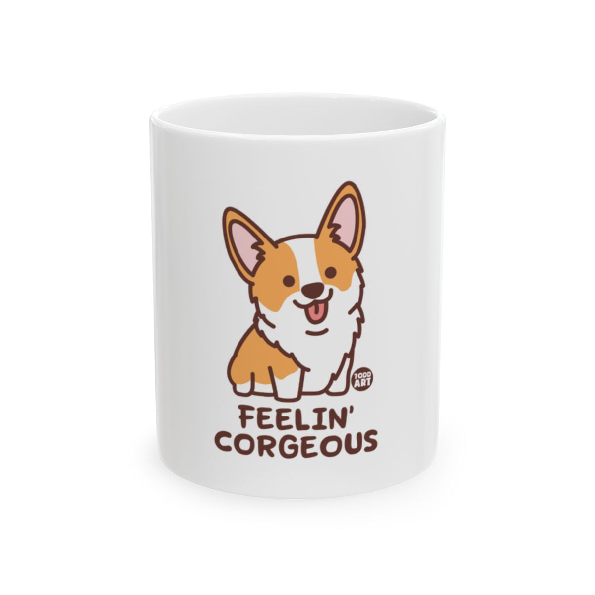 Feelin' Corgeous Cute Corgi Design White Mug