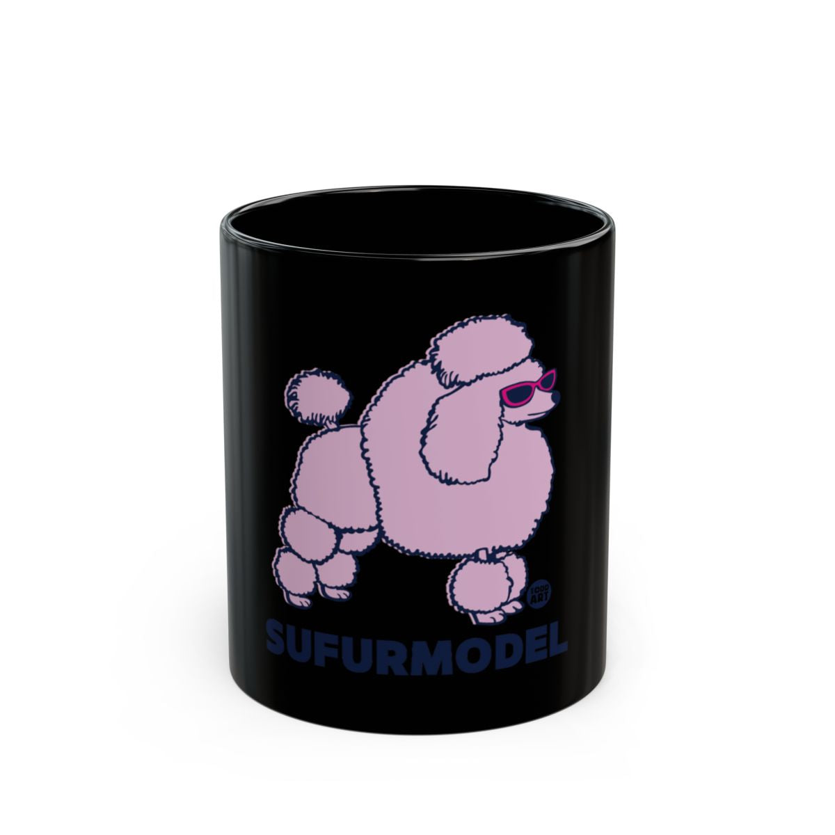 Stylish Poodle Sufurmodel Illustration on Mug