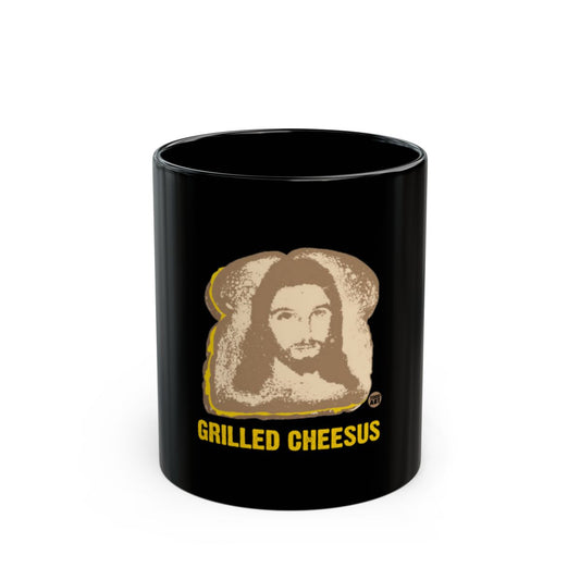 Grilled Cheesus Unique Black Ceramic Mug