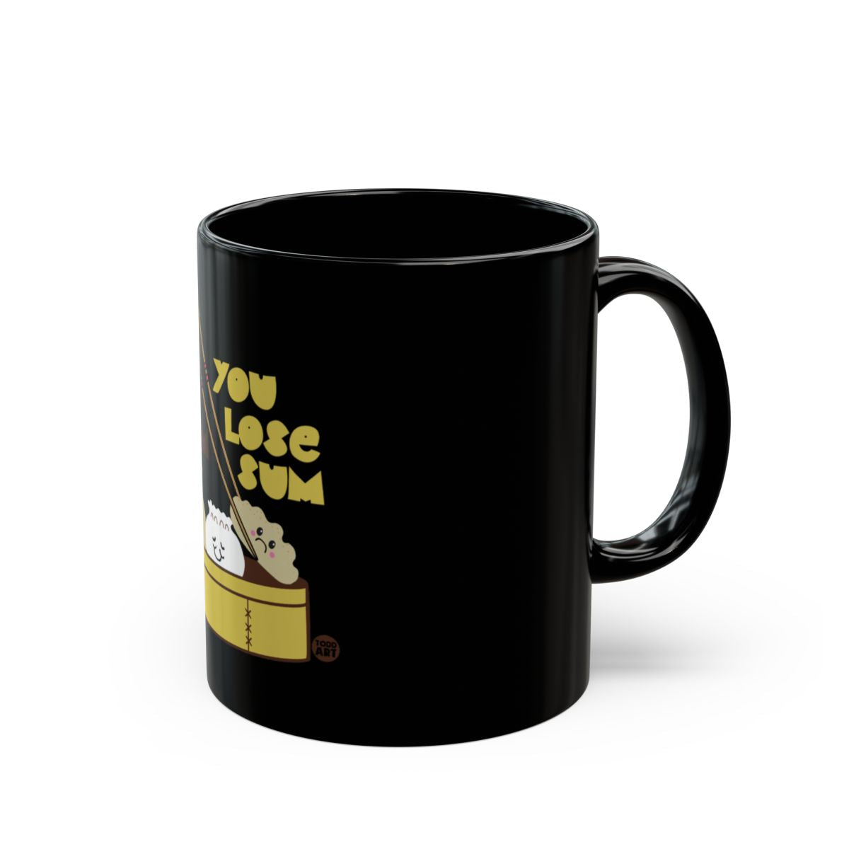 Cute Cats You Lose Sum Printed Black Mug