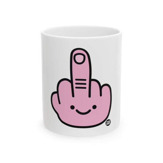 Funny Middle Finger Happy Face Coffee Mug