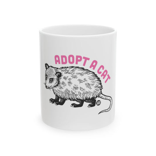 Adopt A Cat Opossum Design Mug for Cat Lovers