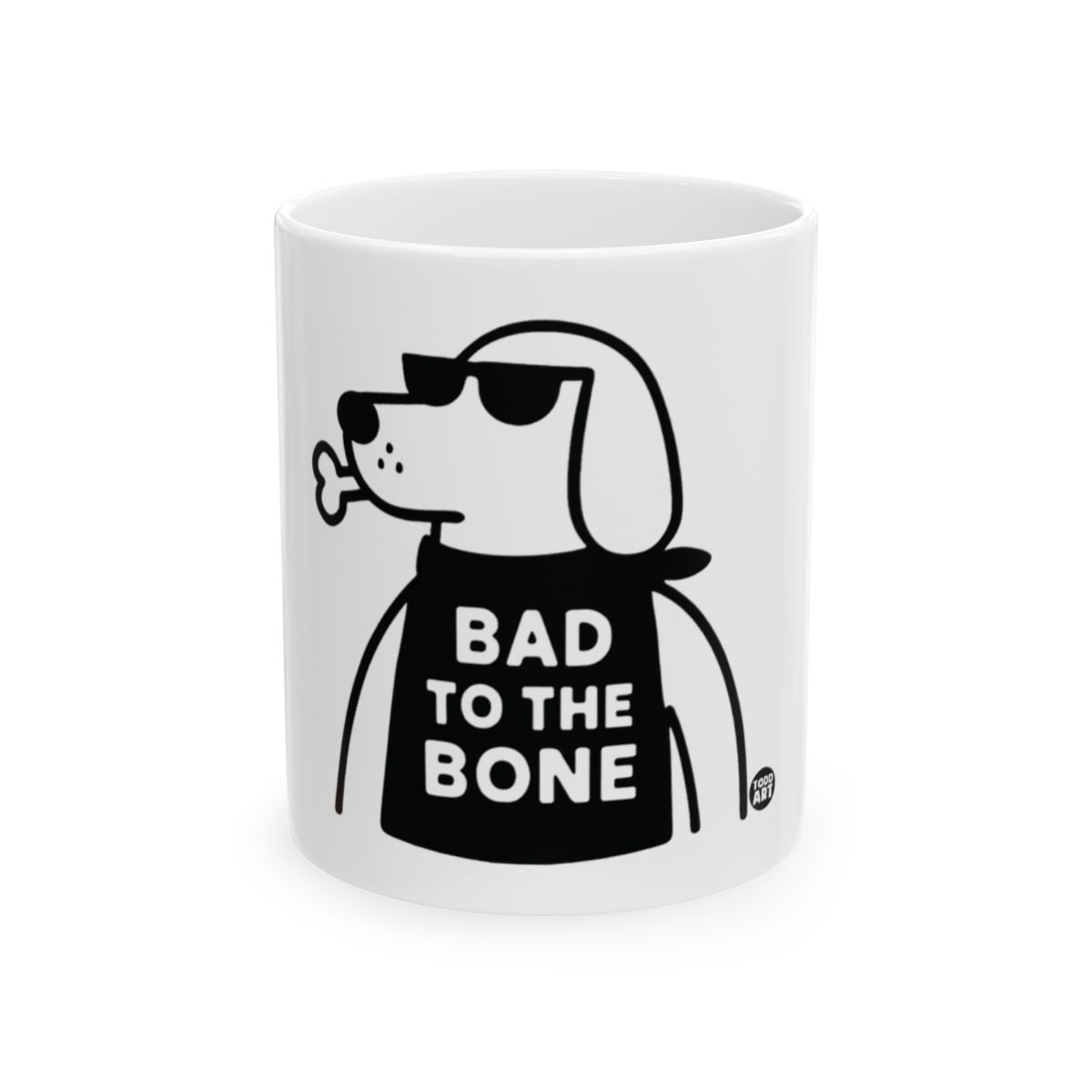 Bad to the Bone Dog with Sunglasses Mug