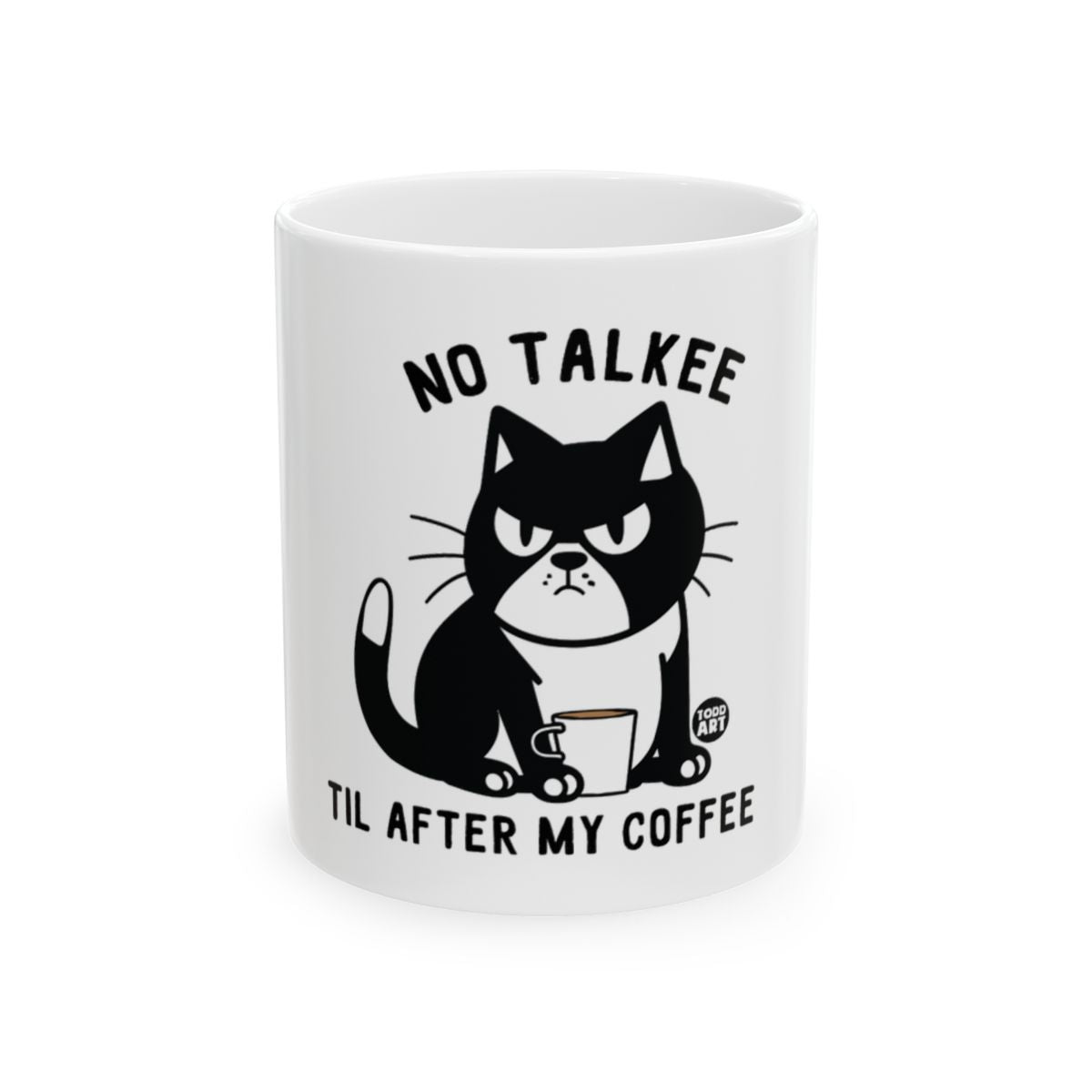 No Talkee Til After My Coffee Funny Cat Mug product