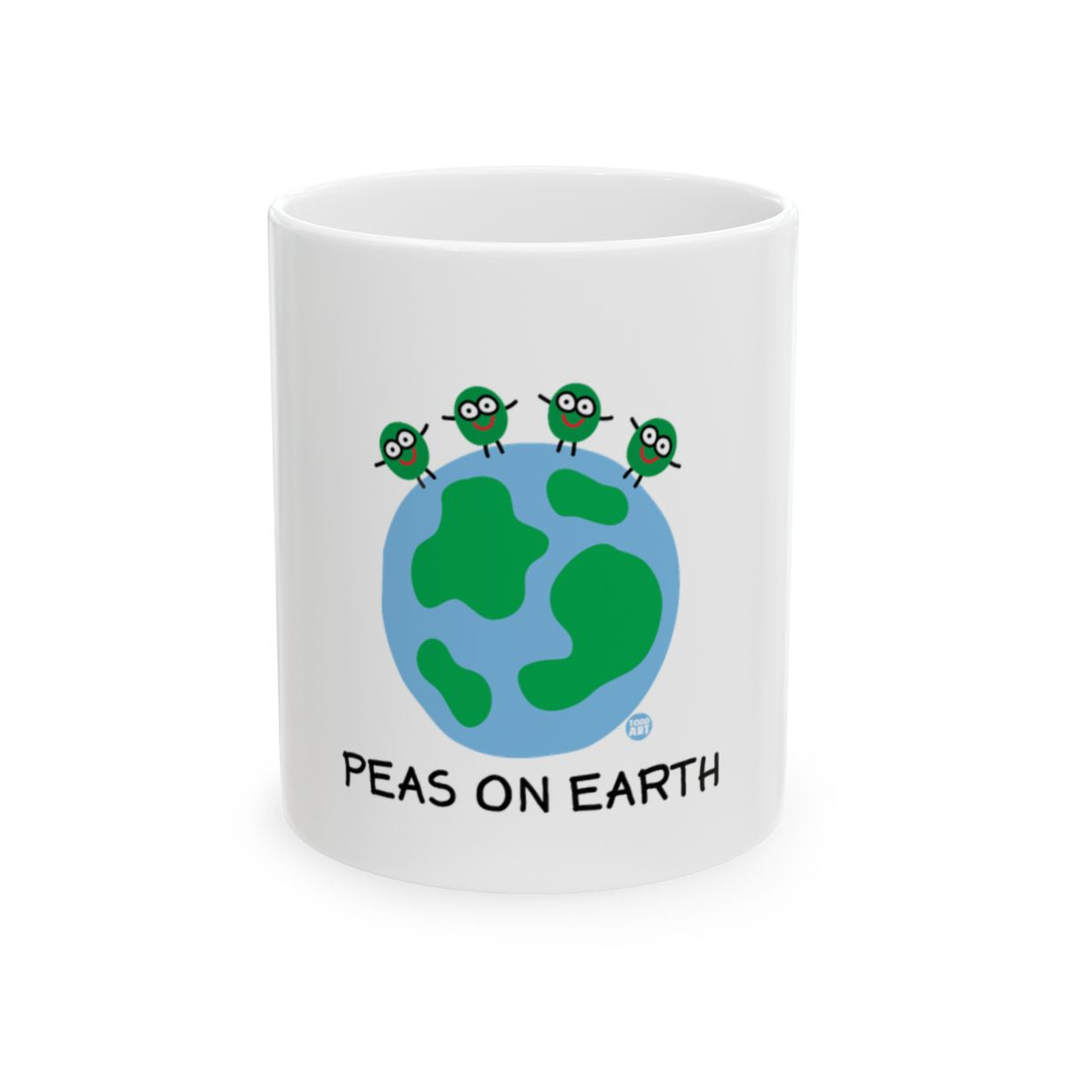 Peas on Earth Design with Green Planet Mug