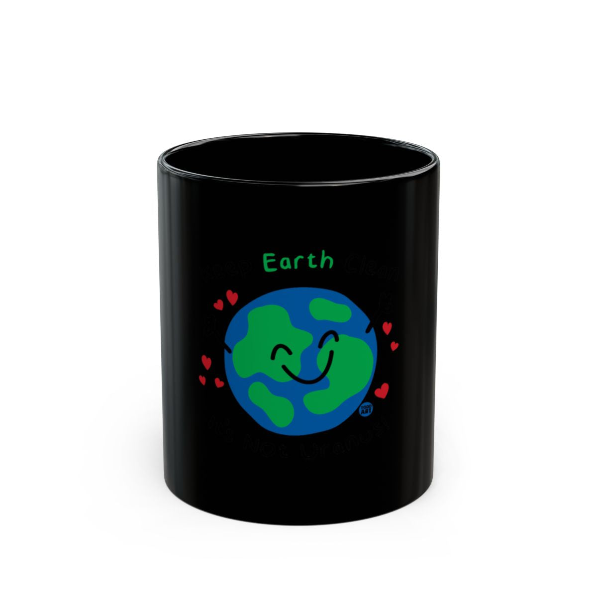 Earth Love Cute Happy Smiling Planet Black Mug
