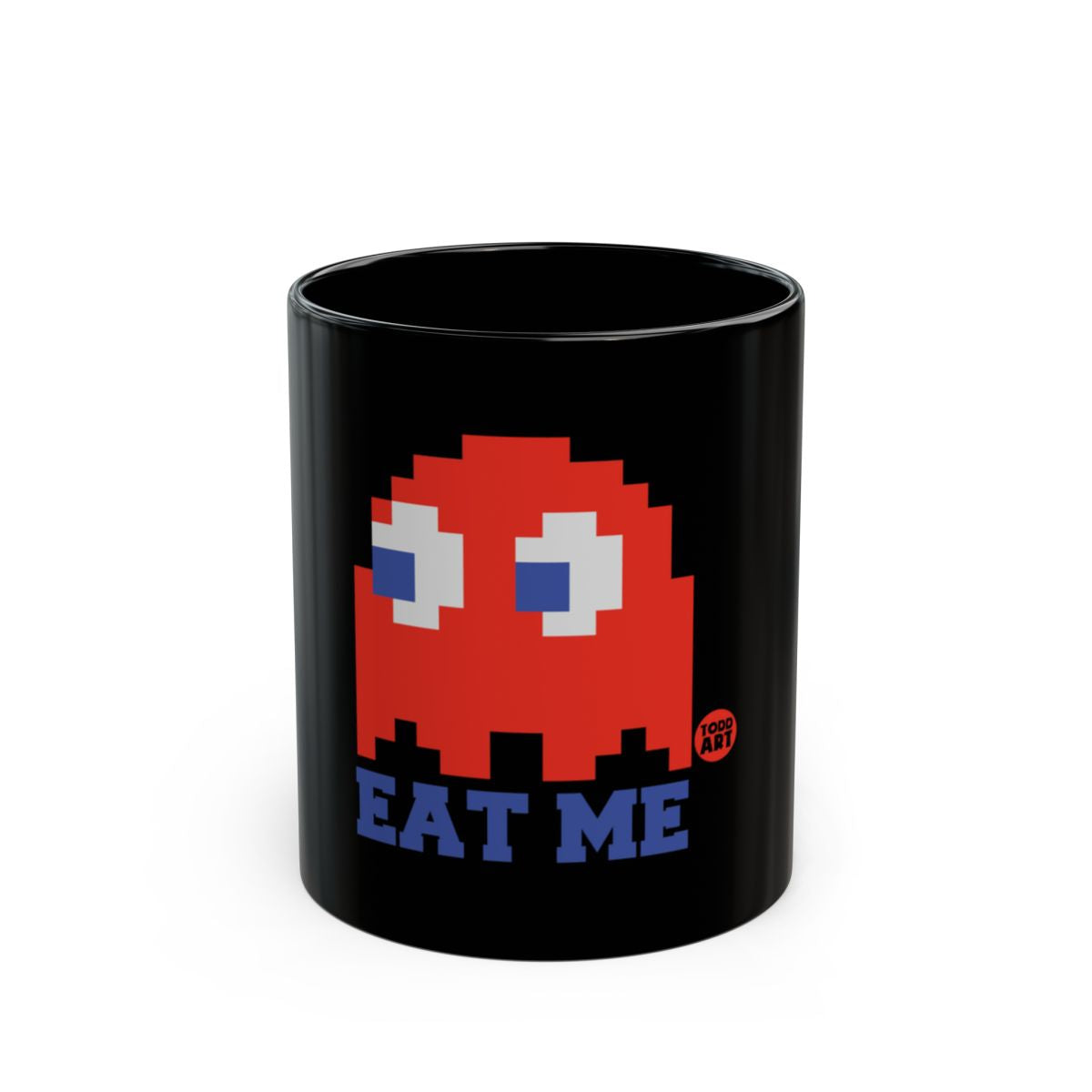 Red Ghost Retro 'EAT ME' Design Fun Mug