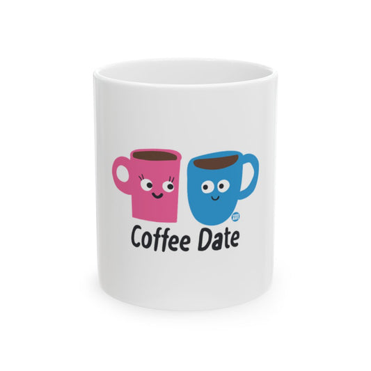 Cute Coffee Date Mug With Cartoon Mugs Design