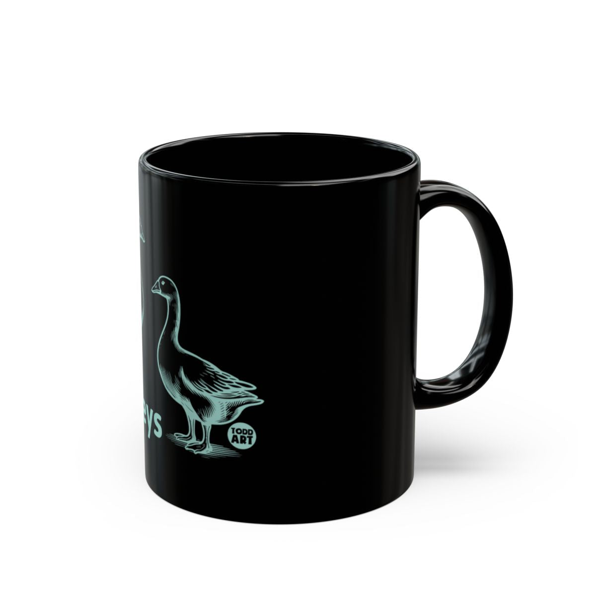 Funny Black Coffee Mug with Goose Artwork Mug
