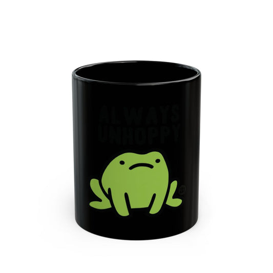 Always Unhoppy Cute Green Frog Black Mug