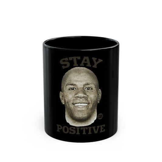 Stay Positive Black Mug with Motivational Message