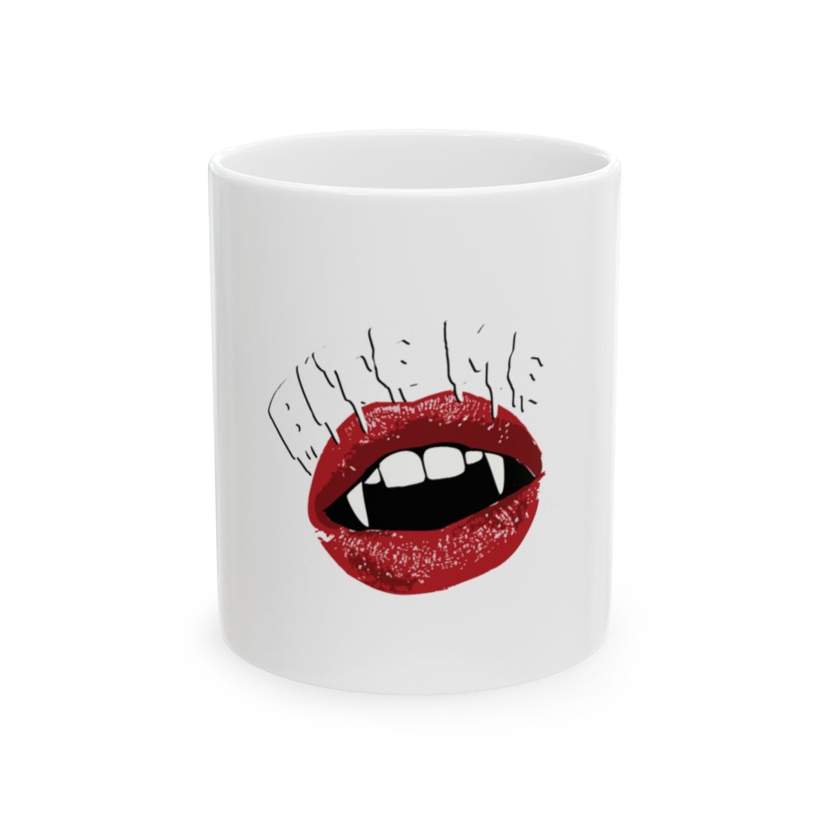 Spooky Vampire Teeth Mug with Red Lips Design