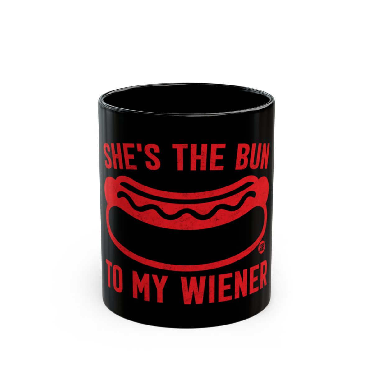 She's The Bun To My Wiener Black Mug