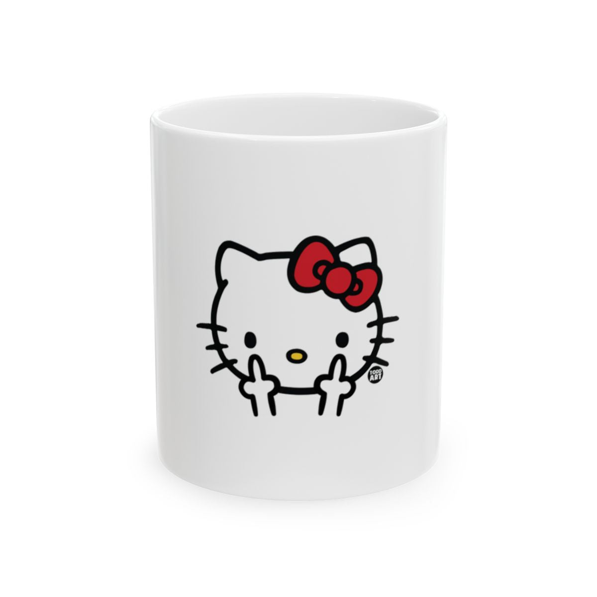 Cute Cat Design with Red Bow Mug