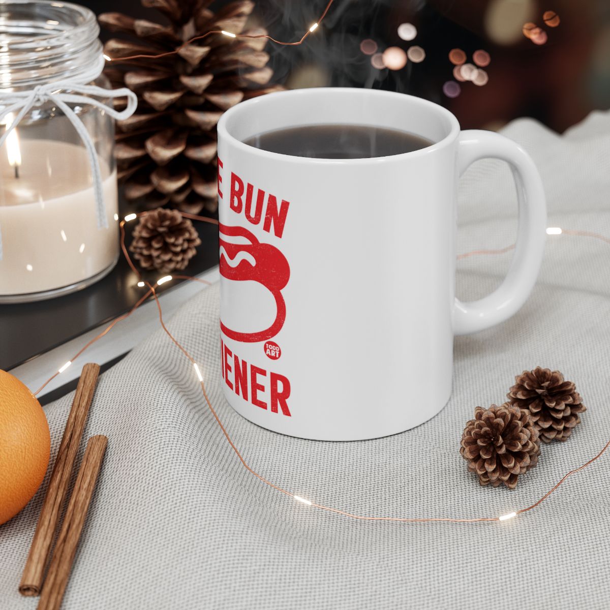 Fantasy Holiday Mug Featuring Red Fun Festive Design