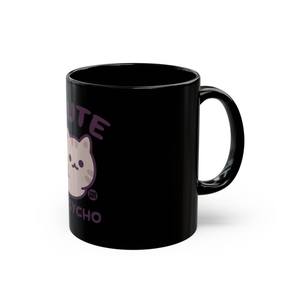 Cute Psycho Black Cat Printed Coffee Mug
