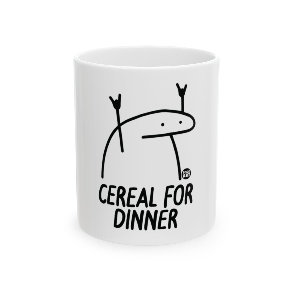 Cereal For Dinner Funny Cartoon Mug Unique Design
