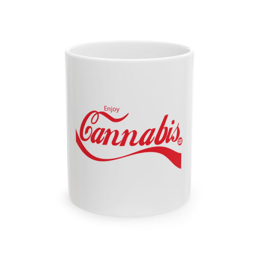 Enjoy Cannabis Red Retro Style Mug