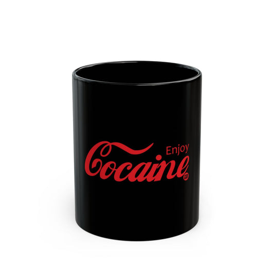 Enjoy Cocaine Black Mug for Beverage Enthusiasts