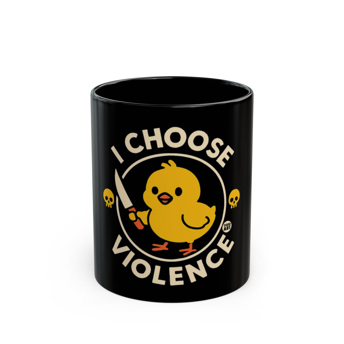 I Choose Violence Funny Cute Duck Design Mug
