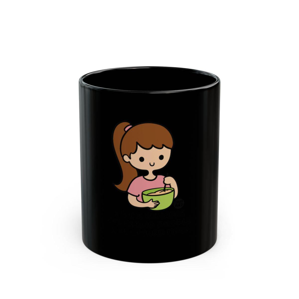 Cute Cartoon Girl Mixing Bowl Black Mug