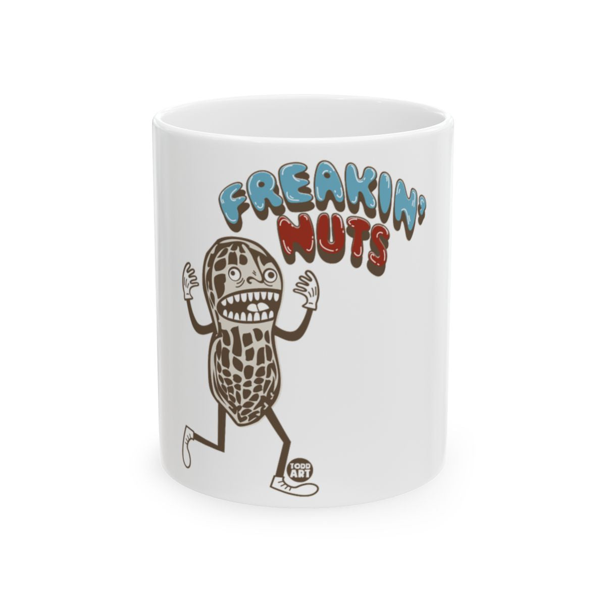Freakin' Nuts Cartoon Peanut Mug for Coffee Lovers