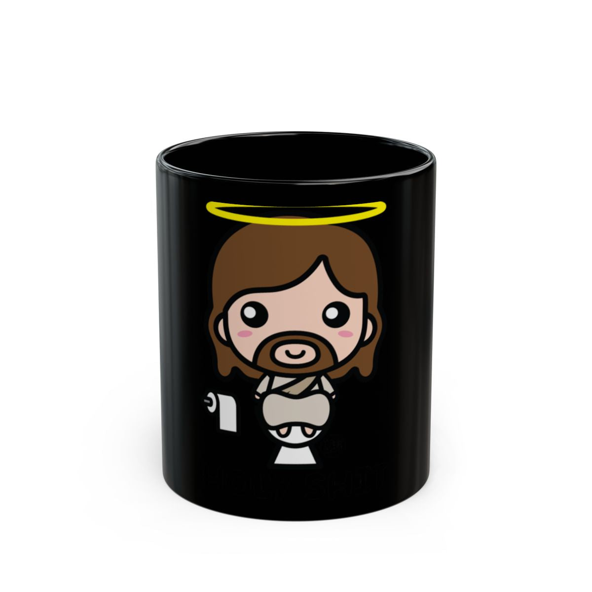Cartoon Jesus Artwork Black Coffee Mug