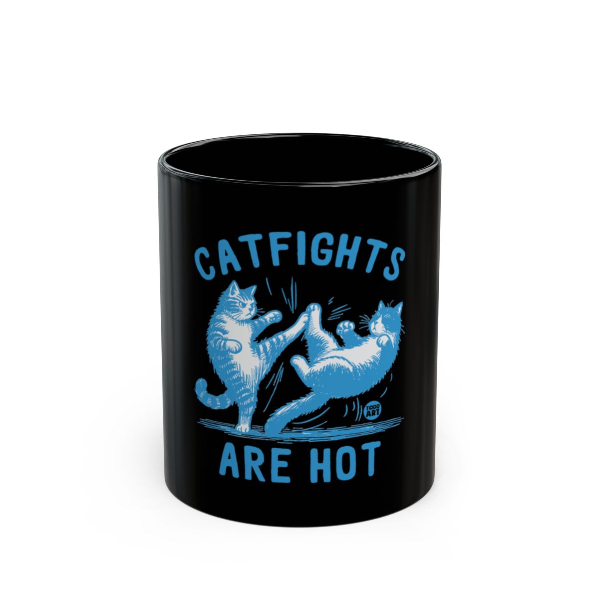 Catfights Are Hot Design Black Coffee Mug