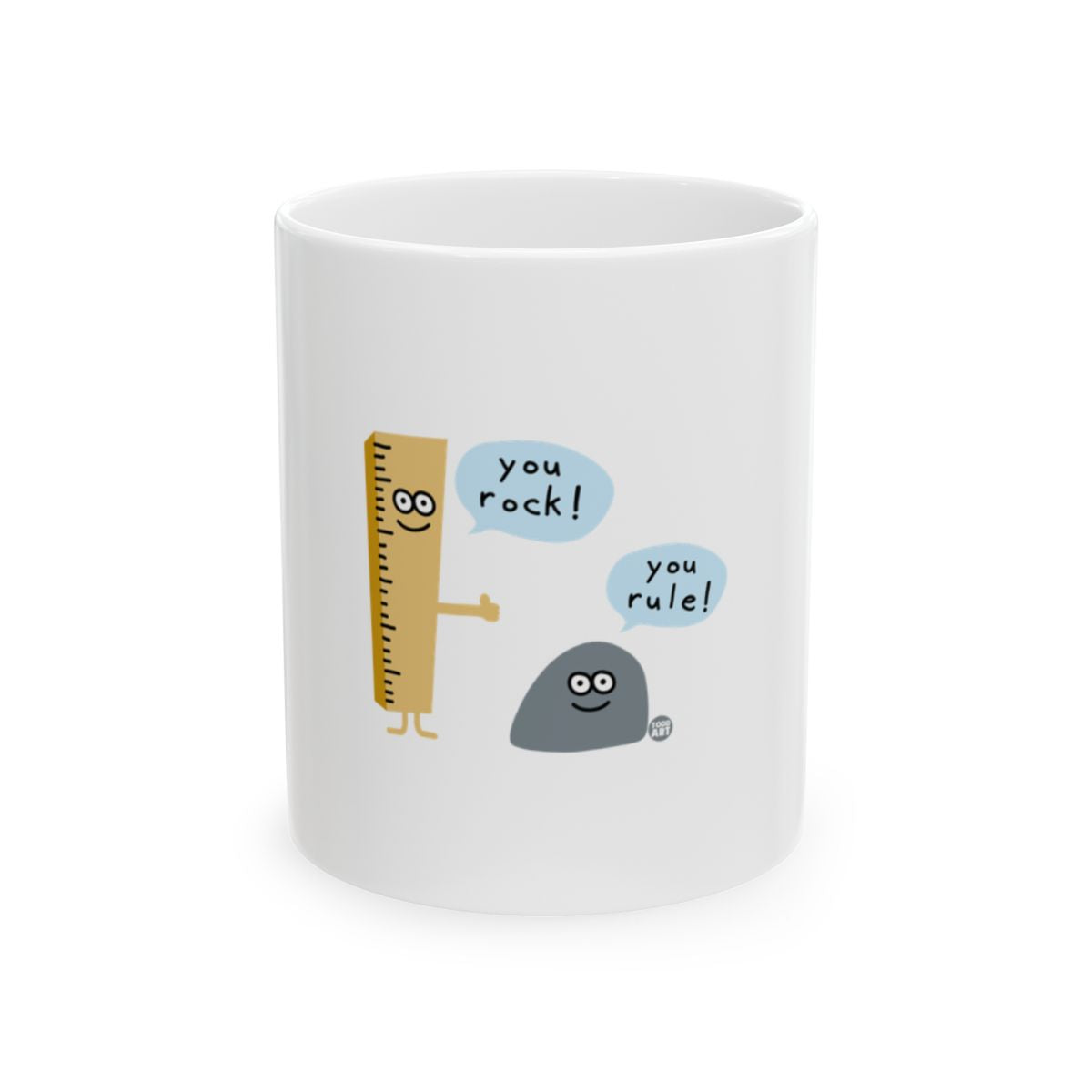 Cute Cartoon Ruler and Rock You Rock You Rule Mug
