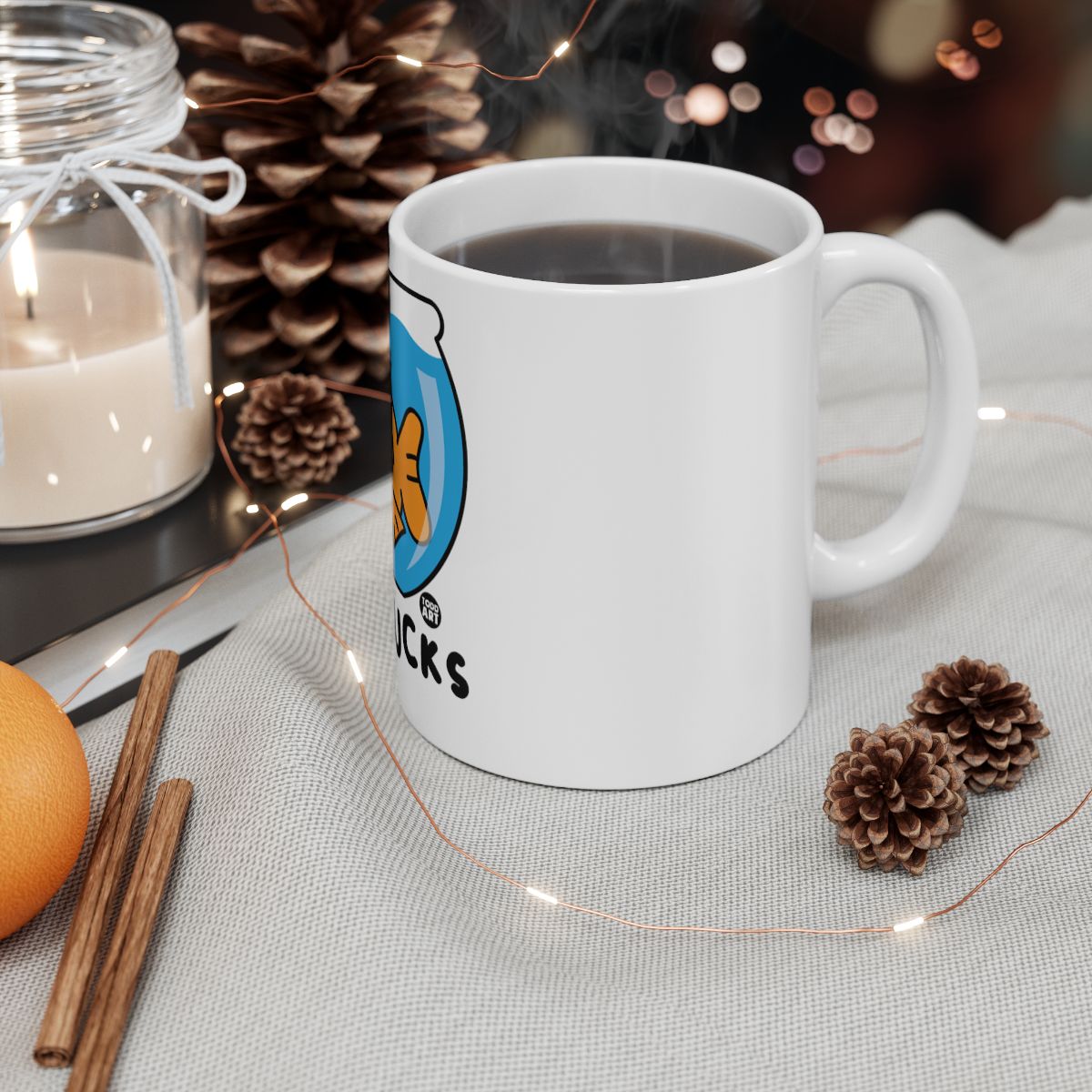 Festive Mug with Colorful Cartoon Duck Design Product