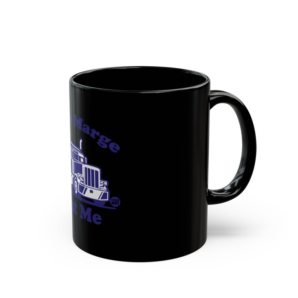Comic Style Big Rig Truck Design Black Coffee Mug